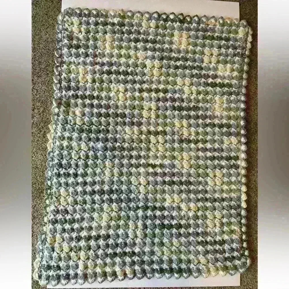 Handmade Multicolor Crochet Blanket 29 1/2” X 38 1/2”